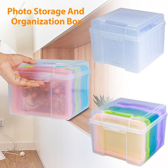 Photo Storage Box Set Plastic Photo Case with 6 Inner Organization Cases  Colorful/Clear Greeting Card Organizer Portable - AliExpress